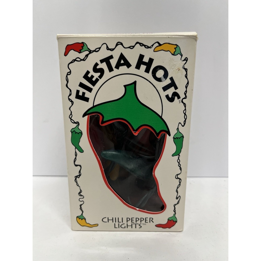 FIESTA HOTS Chili Pepper String of Lights Red Yellow Green 35 Count New Mexico